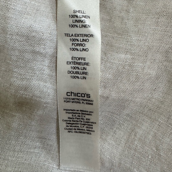 Chico’s Linen Side-Slit Neutral Tunic - Picture 7 of 8